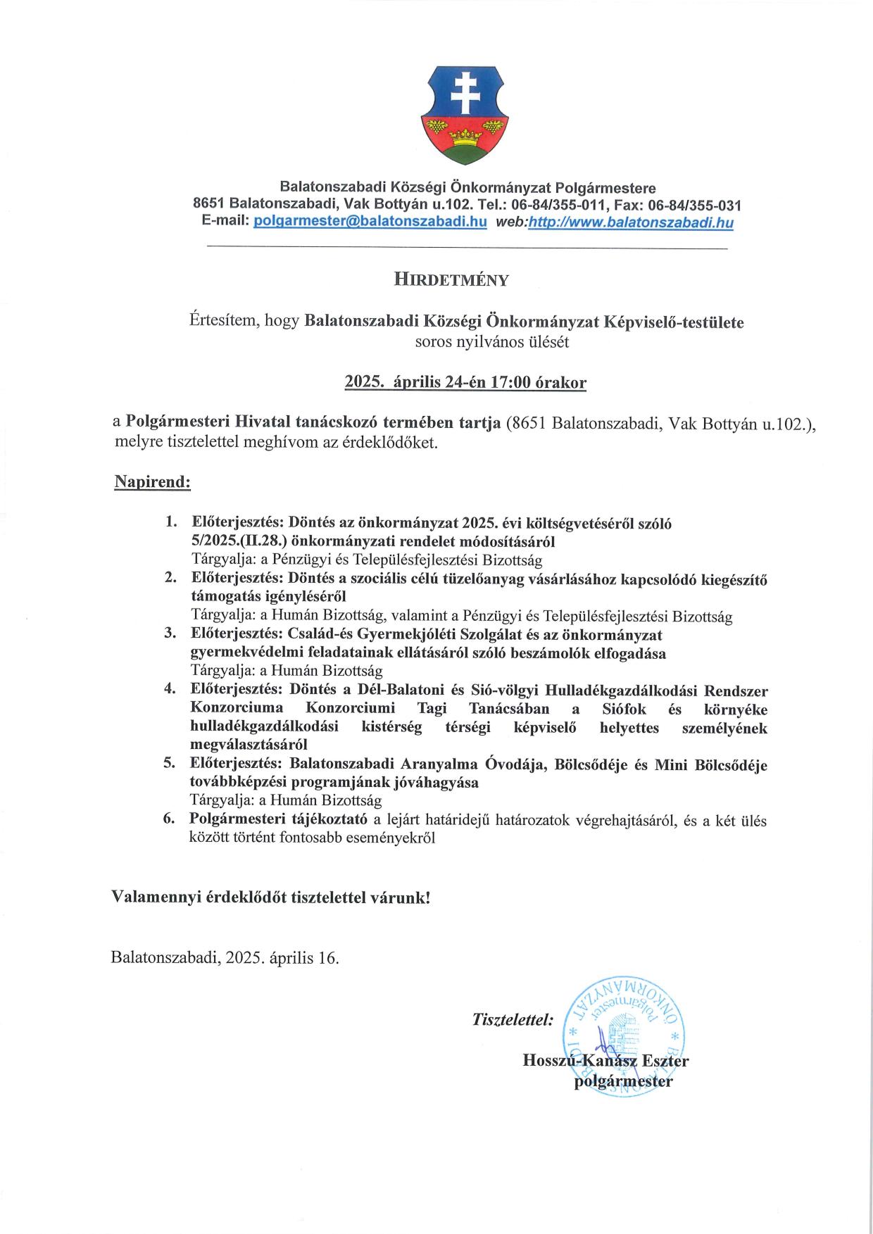 Hirdetmény KT ülésre 2025.04.24. 1